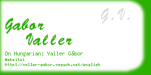 gabor valler business card